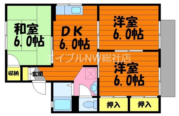 ジョイファミリー総社　B棟の物件間取画像